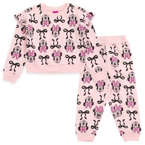 Disney Minnie Mouse Girls Fleece Sweatshirt and Pants Outfit Set Little Kid to Big Kid - 1 of 4