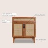 JONATHAN Y VAN1008 Javer 20 in. W x 18 in. D x 33 in. H Rattan Modern Farmhouse 2-Shelf Bath Vanity Cabinet Only (Sink Basin not Included), Oak - 4 of 4