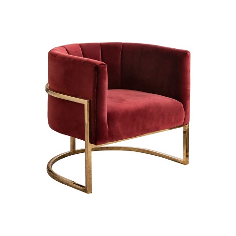 Fendi Channel Tufting Velvet Accent Chair Red Abbyson Living Target