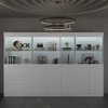 FUFU&GAGA Modular Kitchen Pantry Cabinet Dining Room Sideboard with Lighting and Glass Doors - 2 of 4