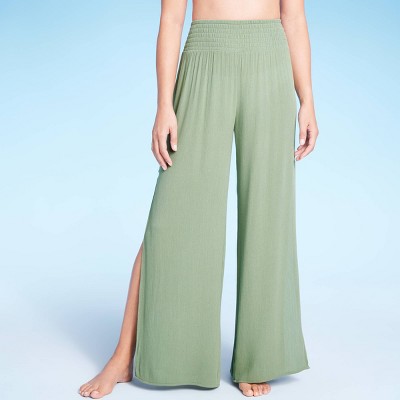 Women's Smocked Waist Side Slit Cover 