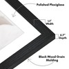 Americanflat 18x24 Poster Frame with Polished Plexiglass, Use as 12x18 Frame with Mat or 18x24 Frame Without Mat, Hudson Collection, Mahogany - 3 of 4