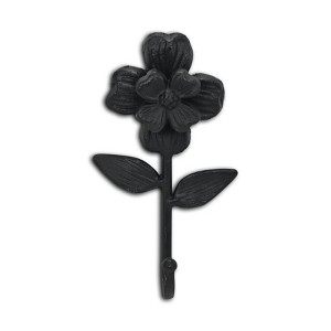 Cheung's Mythra Black Flower Cast Iron Wall Hook - 1 of 4