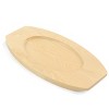 Gibson 2 Piece Enameled Cast Iron Oval Casserole Birch Wood Trivet Set in Aqua - 4 of 4