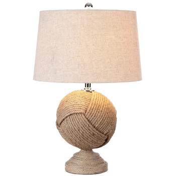 24" Monkey's Fist Knotted Rope Table Lamp (Includes LED Light Bulb) Brown - JONATHAN Y
