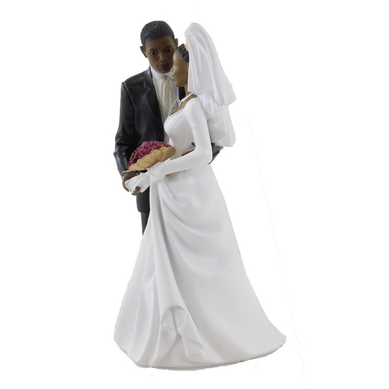 Black Art 7.75 In Bride And Groom Wedding Figurine Love Figurines, 2 of 4