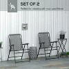 24.75'' Set of 2 Patio Folding Chairs, Outdoor Bungee Sling Chairs w/ Armrests, Portable Lawn Chairs - 4 of 4