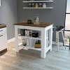 NicBex Kitchen Island Cart with 3 Open Shelves,Kitchen Island with Storage and Large Work Top,Modern Kitchen Cart,Island Table for Kitchen - 2 of 4