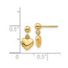 Black Bow Jewelry Kids Puffed Heart Dangle Post Earrings in 14k Yellow Gold - image 3 of 4