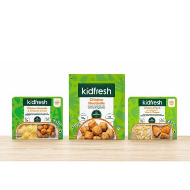 Kidfresh 16.45oz Frozen Chicken Meatballs + 7.5oz Chicken Strips & White Cheddar Pasta + 6.13oz Frozen Chicken Meatballs and Buttered Ravioli