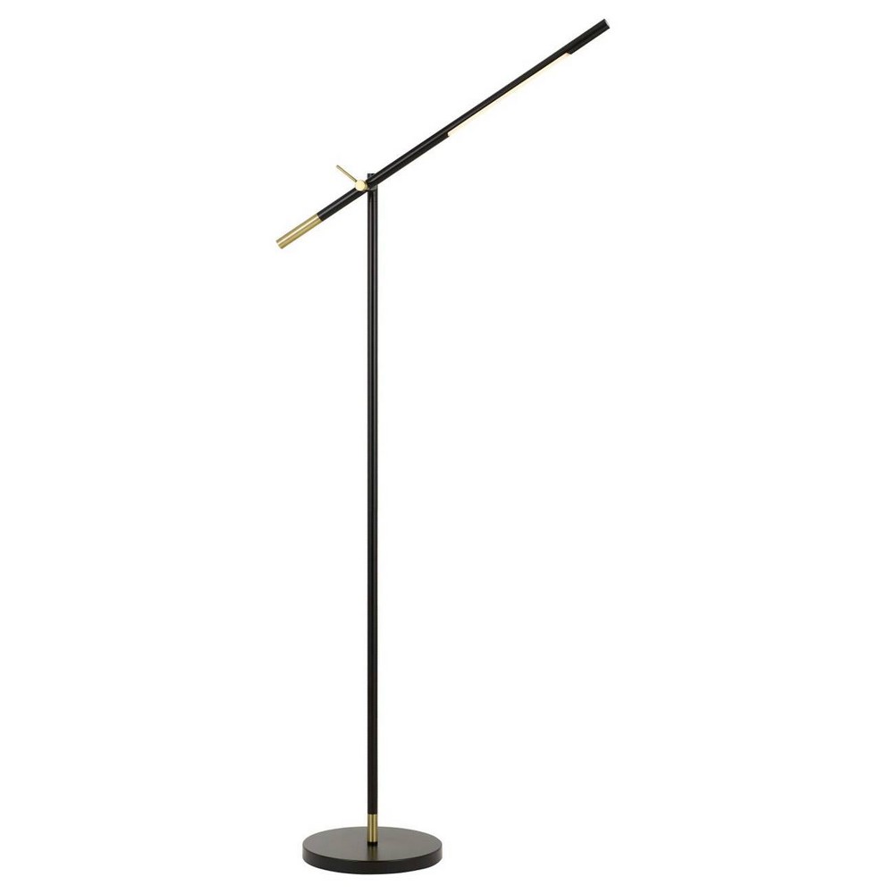 68"" Adjustable Metal Virton Arm Floor Lamp (Includes LED Light Bulb) Black/Antique Brass - Cal Lighting -  79848132