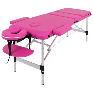 FDW Massage Table Massage Bed 3 Folding Height Adjustable Lightweight Aluminium Spa Table - 1 of 4