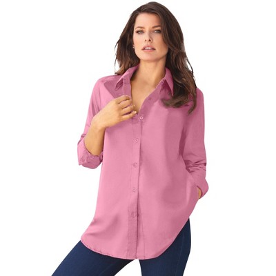 Roaman's Women's Plus Size Long-sleeve Kate Big Shirt : Target