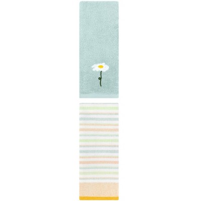 REGALWOVEN Cotton Decorative Hand Towel Set for Bathroom 13" x 30"/13" x 27" 2 Pcs