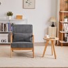 TiramisuBest Mid-Century Accent Chair & Coffee Table Set,Vintage Luxury Design, Beige Leisure Chair & Walnut-Tone Table for Living or Bedroom - 2 of 4