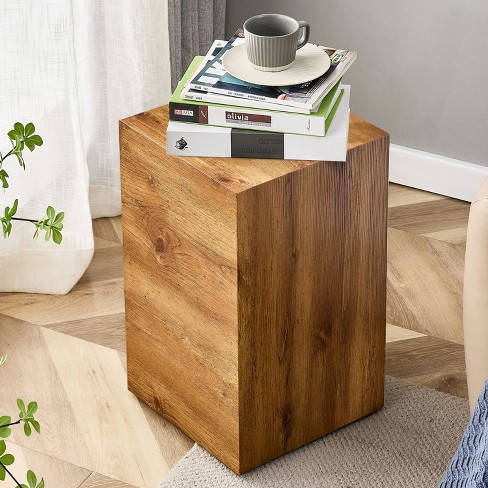 Small Coffee Table wood Grain End Table Cube Side Coffee Table rectangle Faux Wood Grain Side Table Beside Sofa Couch For Living Room cuddlewood Target