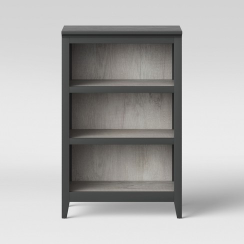 carson 3 shelf bookcase black