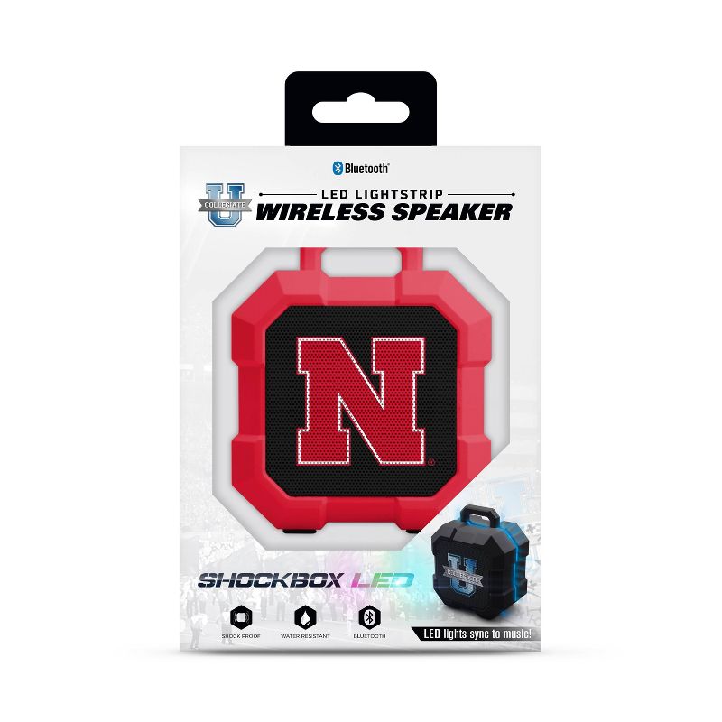 NCAA Nebraska Cornhuskers LED Shock Box Bluetooth Speaker, 3 of 5