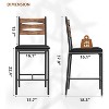 Bar Stools Set of 2/4, Upholstered Counter Height Bar Chairs with Wood Back, PU Leather Seats, Footrests, for Kitchen Island, Dining Room - 2 of 4