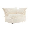 Modern Cream Corduroy Sofa With 1 Big Back Cushion And 2 Big Pillows,Single Couch,Slipcovered Chair,Single Sofa-Maison Boucle - 4 of 4