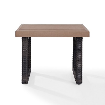 Beaufort Brown Faux Wood Outdoor Side Table