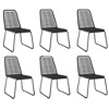 vidaXL Patio Dining Set Outdoor Dining Set Garden Table and Chair Set Black - 63" Table Length 6 - 4 of 4