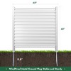 Wooakway 48"W x 48"H White PVC Outdoor Privacy Fence Panel with Metal Ground Stakes - 2 of 4