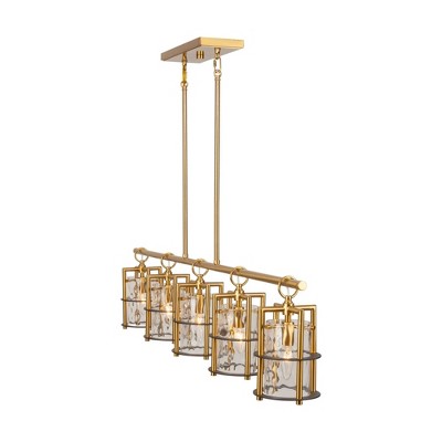 Artcraft Lighting Burford 5 - Light Island Pendant Light in  Brass/Black