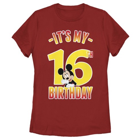 Women's Mickey & Friends It's My 16th Birthday T-shirt : Target