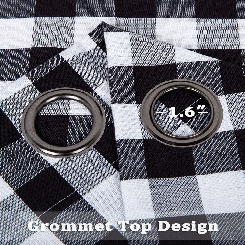 Buffalo Check Textured Grommet Window Curtains, 3 of 7