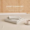 Striped Cotton Duvet Cover Set, 100 Washed Cotton Textured Percale Bedding, Ticking Stripe Farmhouse, 3 Pieces, Tan, King Size - 2 of 4