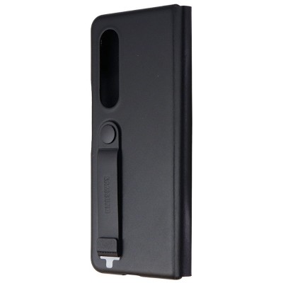 Samsung Leather Protective Cover with Strap for Galaxy Z Fold3 5G - Black