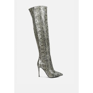 Catalina Snake Print Stiletto Knee Boots Women - 1 of 4