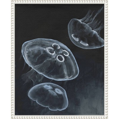 Jellyfish Heaven I White Floater Frame Canvas Print