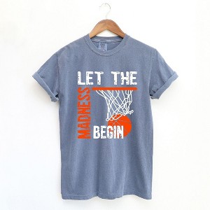 Simply Sage Market Women's Let The Madness Begin Short Sleeve Garment Dyed Tee - 1 of 4