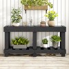 63" Rustic Console Table for Entryway, Fir Grain Finish with Storage Shelf, Vintage Hallway Table with Metal Rivet Accents-The Pop Home - 2 of 4
