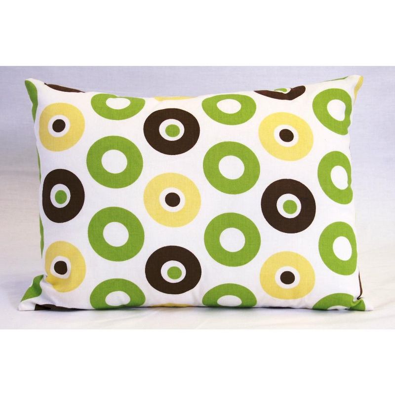 Bacati - Mod Dots/Strps Green Throw Pillow, 1 of 6