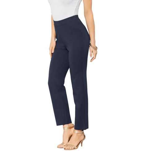 Roaman's Women's Plus Size Wide-leg Ultimate Ponte Pant, 20 W - Navy :  Target