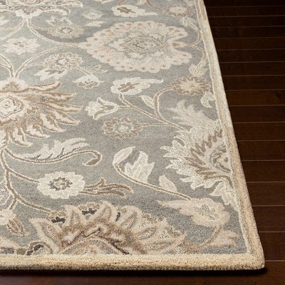 Eckville Burgundy Wool Tufted Rectangular 5' x 8' Area Rug