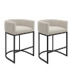 Vatros Upholstered Counter Stool with Metal Frame - 3 of 4