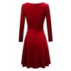 Clearlove Women's A-Line Velvet Dress Scoop Neck Slim Flowy Swing Solid Party Dress - 3 of 4