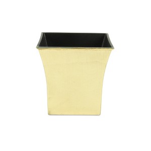 HomeRoots 7" Gold Recycled Plastic Indoor Outdoor Square Pot Planter - 1 of 3