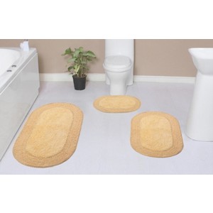 Double Ruffle Collection Cotton Ruffle Pattern Tufted Set of 3 Bath Rug Set - Home Weavers - 1 of 4