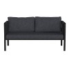 Merrick Lane Outdoor Love Seat/Sofa With Removable Fabric Cushions And Steel Frame - 3 of 4