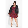 Women's Plus Size Ariarne Dress - red rose | CITY CHIC - 3 of 4