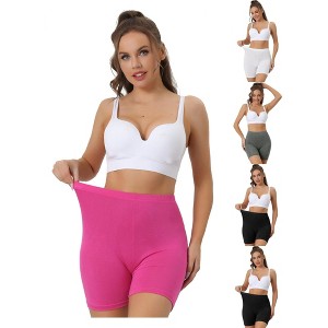 Allegra K Women's Mid-Thigh Boxer Full Coverage Soft Stretch Boyshorts Multicolored - 1 of 4