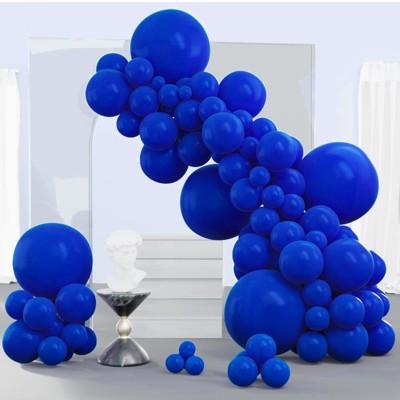 PartyWoo Balloons Royal Blue Dark Matte 18 12 10 5 Inch 140 pcs