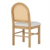 Dining Chairs Set Of 4, Upholstered Wooden Restaurant Chair With Rattan Backrests, Armless Chairs With Rubber Wood Legs For Kitchen, Dining Room - 3 of 4