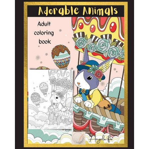 Download Adorable Animals Adult Coloring Book By Angela Fox Paperback Target