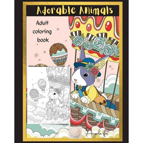 Download Adorable Animals Adult Coloring Book By Angela Fox Paperback Target